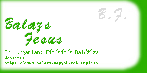 balazs fesus business card